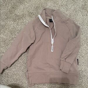 Little Bipsy Taupe Half-Zip Sweater
